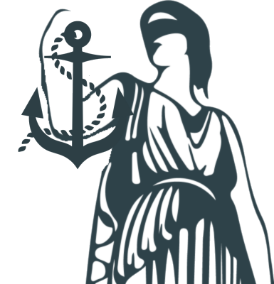 Vrouwe Justitia met een anker — het beeldmerk van Meester Schipper, huurrecht voor woonruimte